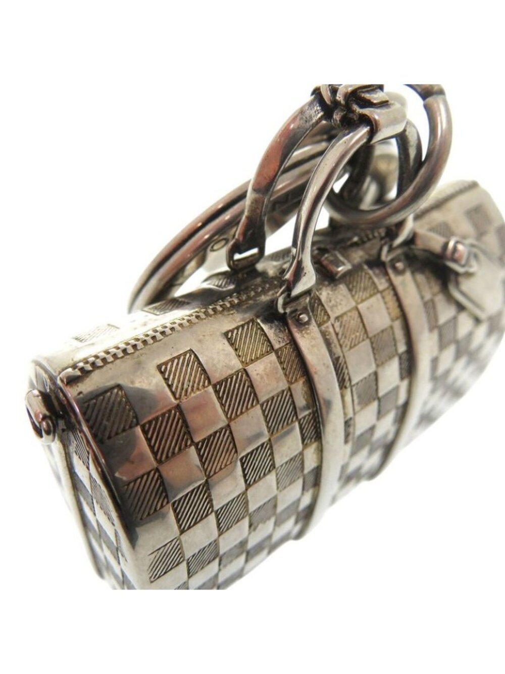Louis Vuitton The Keepall Charm Damier Key Holder Metal Silver 1158 - Picture 9 of 10